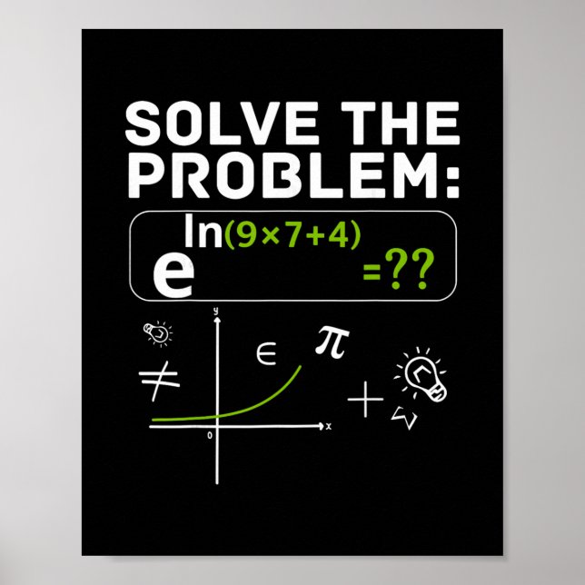 Affiche Drôle 67 Mème Mathématique Résoudre Le Problème En (Devant)
