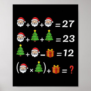 Affiche Drôle 67 Mème Noël Prof de maths Santa Six Sept
