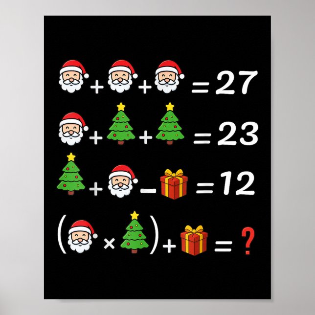 Affiche Drôle 67 Mème Noël Prof de maths Santa Six Sept (Devant)