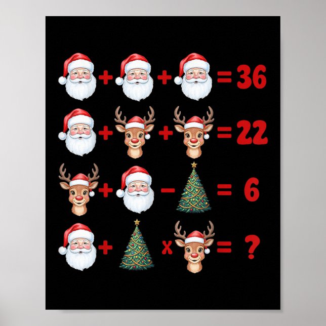 Affiche Drôle 67 Mème Noël Prof de maths Santa Six Sept (Devant)