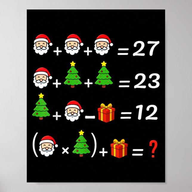Affiche Drôle 67 Meme Noël Prof de Maths Santa Six Sept (Devant)