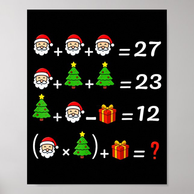 Affiche Drôle 67 Meme Noël Prof de Maths Santa Six Sept (Devant)