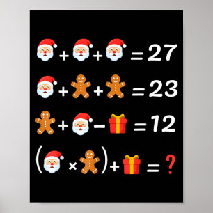 Affiche Drôle 67 Meme Noël Prof de Maths Santa Six Sept
