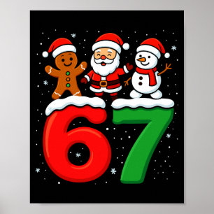 Affiche Drôle 67 Meme Noël Six Sept Santa Bonhomme de Neig