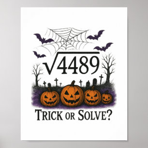 Affiche Drôle 67 Mème Prof de maths 6 7 Halloween Carré Ro