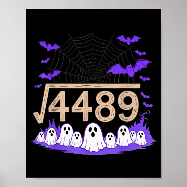 Affiche Drôle 67 Mème Prof de maths 6 7 Halloween Carré Ro (Devant)