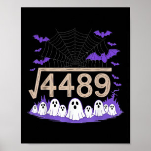 Affiche Drôle 67 Mème Prof de maths 6 7 Halloween Carré Ro