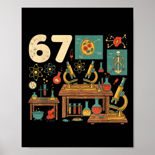 Affiche Drôle 67 Meme Prof de Science Élèves Six Sept M (Devant)