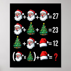 Affiche Drôle 67 Mème Santa Prof de Maths Noël Pyjama