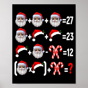 Affiche Drôle 67 Meme Santa Sapin de Noël Prof de Maths Xm