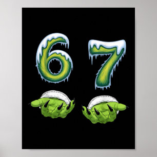 Affiche Drôle 67 Mème Six Sept Monstre Épouvantable Mains 