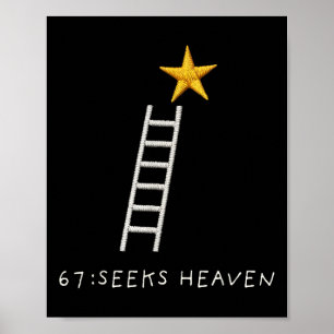 Affiche Drôle 67 Mème Six Sept Recherche Ciel Spirituel Vi