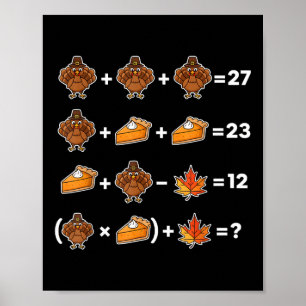Affiche Drôle 67 Memethanksgiving Prof de Maths Puzzle Din