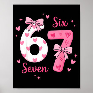 Affiche Drôle 67 Mignon Six Sept Mème Nk Cœurs Arc Valenti