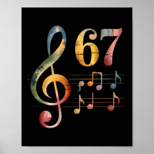 Affiche Drôle 67 Musique Mème Argot Six Sept Professeur de