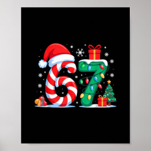 Affiche Drôle 67 Noël 6 7 Six Sept Mème 6 7 Correspondant