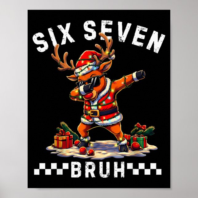 Affiche Drôle 67 Noël Six Sept Mème Reindeer Dabbing (Devant)
