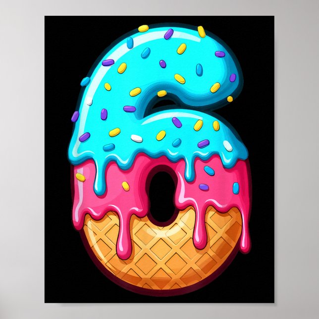 Affiche Drôle 67 Numéro 6 Glace Goutte Mème Costume de Gro (Devant)