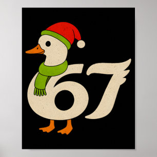 Affiche Drôle 67 Oie Noël 6 7 Mème Canard Chapeau de Père 