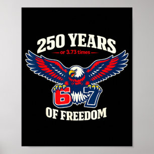 Affiche Drôle 67 six sept aigle 4 juillet mème drapeau usa
