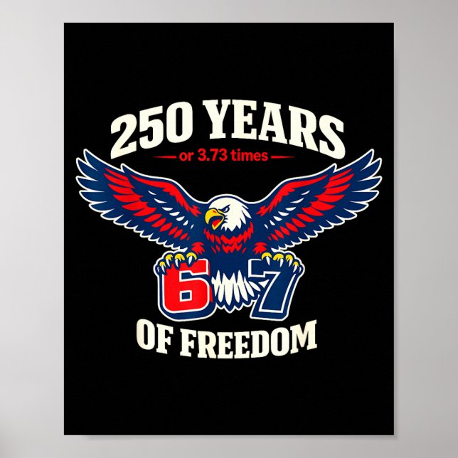 Affiche Drôle 67 six sept aigle 4 juillet mème drapeau usa (Devant)