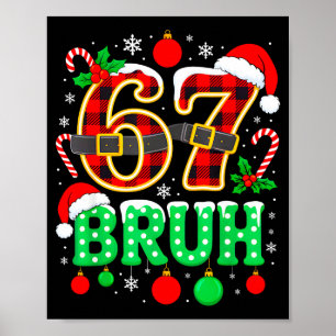 Affiche Drôle 67 Six Sept Bruh Mème Noël Pyjama Fami