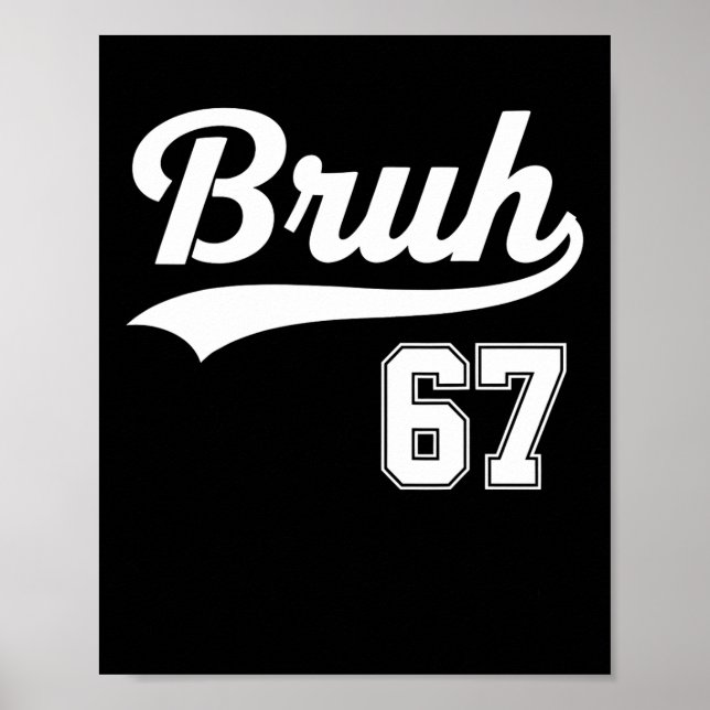 Affiche Drôle 67 Six Sept Bruh Mème Style Bysebyll  (Devant)