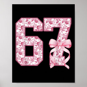 Affiche Drôle 67 Six Sept Coquette Féminin Rose Toile Femm
