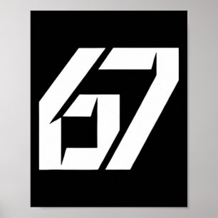 Affiche Drôle 67 Six Sept Mème 67 Numéro Rétro Vintage