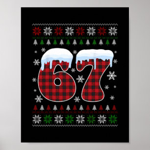 Affiche Drôle 67 Six Sept Mème Brainrot Cringe Noël