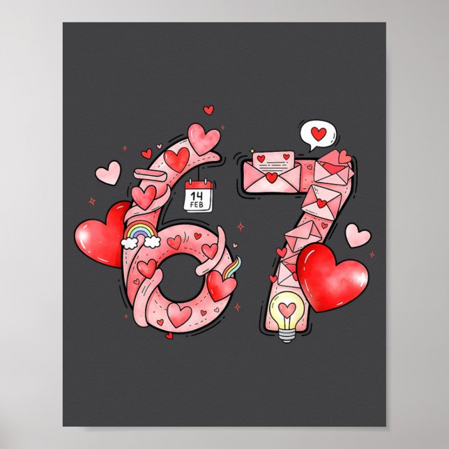 Affiche Drôle 67 Six Sept Mème Saint-Valentin Gen Alpha S (Devant)