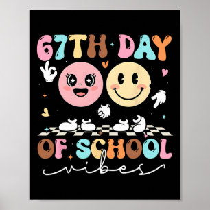 Affiche Drôle 67e jour de l'école Vibes Sourire visage gar
