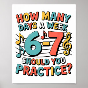 Affiche Drôle 6 6 Mème Six Sept Pour Professeur de Musique
