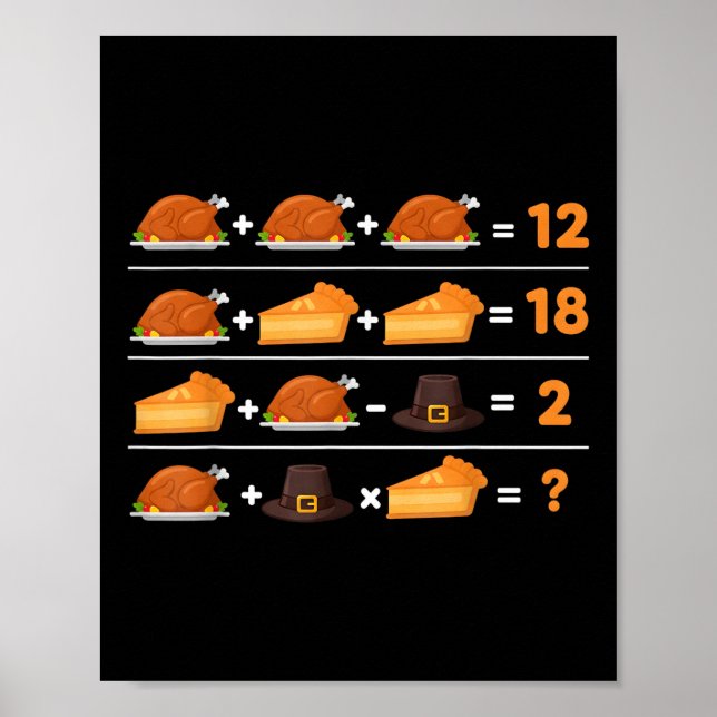 Affiche Drôle 6 7 Mème 67 Thanksgiving Ordre Des Opération (Devant)