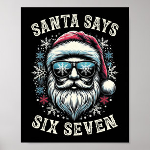 Affiche Drôle 6-7 Mème Noël Santa Six Sept Pourriture du C