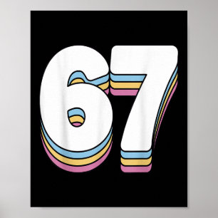Affiche Drôle 6 7 Mème Six Sept Génération Alpha Argot 67 