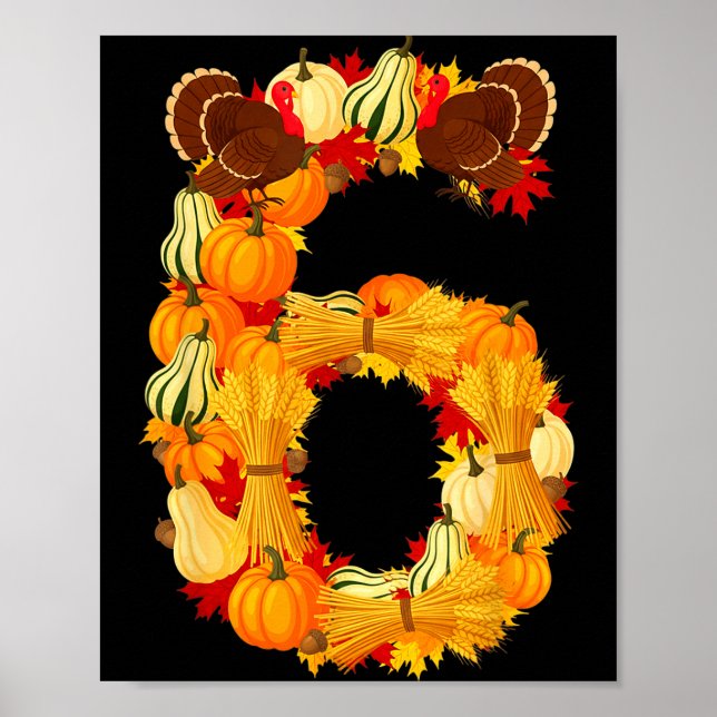 Affiche Drôle 6 7 Six Sept Mème Couple Thanksgiving Dinde (Devant)