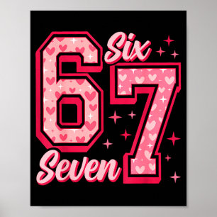 Affiche Drôle 6 7 Six Sept Mème Dire Couple de la Saint-Va