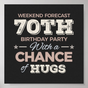 Affiche Drôle 70ème anniversaire de dire