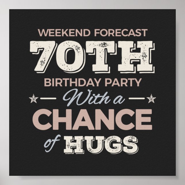 Affiche Drôle 70ème anniversaire de dire (Devant)