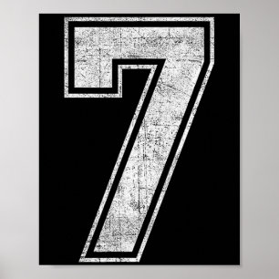 Affiche Drôle 7 Numéro Sept Graphique Groupe Halloween Nai