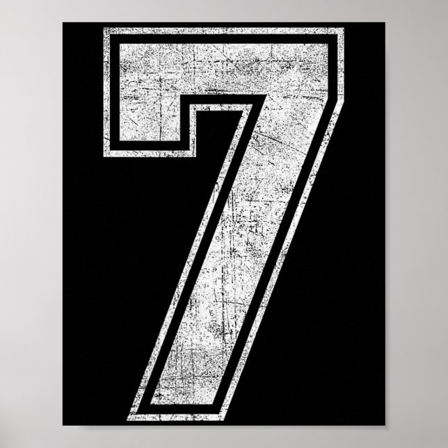 Affiche Drôle 7 Numéro Sept Graphique Groupe Halloween Nai (Devant)