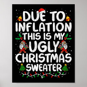 Affiche Drôle à cause de l'inflation affreux pulls de Noël