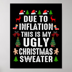 Affiche Drôle à cause de l'inflation affreux pulls de Noël