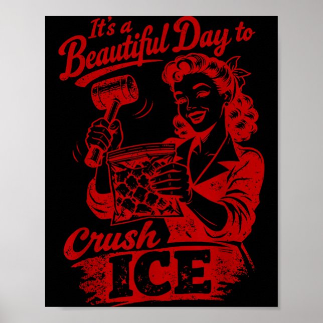 Affiche Drôle abolir la glace, mignon mème pour les femmes (Devant)
