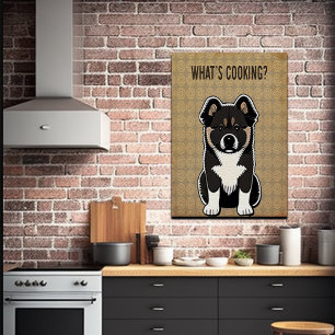 Affiche Drôle Akita Puppy Kitchen Joke