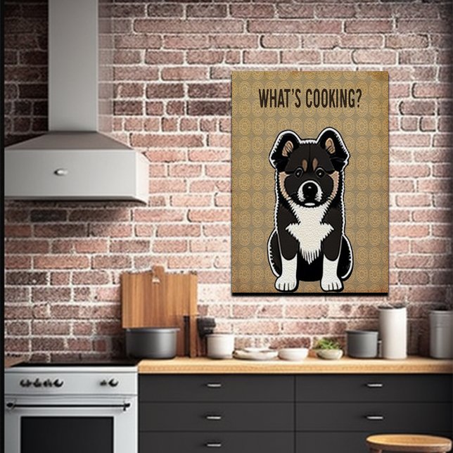 Affiche Drôle Akita Puppy Kitchen Joke (Créateur téléchargé)