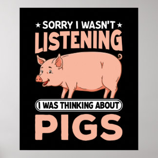 Affiche drôle Amateurs de cochon de pays