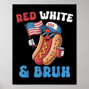 Affiche Drôle américain drôle 4 juillet Patriotic Red Whit