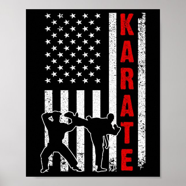 Affiche Drôle Américain Karate Art Pour Hommes Femmes Kara (Devant)